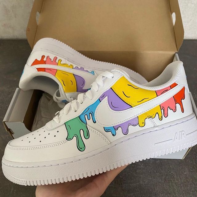 Rainbow Drizzle - Handpainted Sneakers