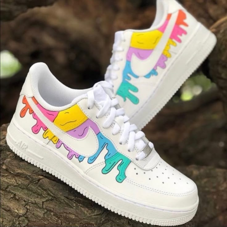 Rainbow Drizzle - Handpainted Sneakers